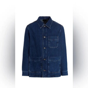 De Facto Denim Jeans Long Sleeve Jacket Dark Blue Navy Large With Pockets